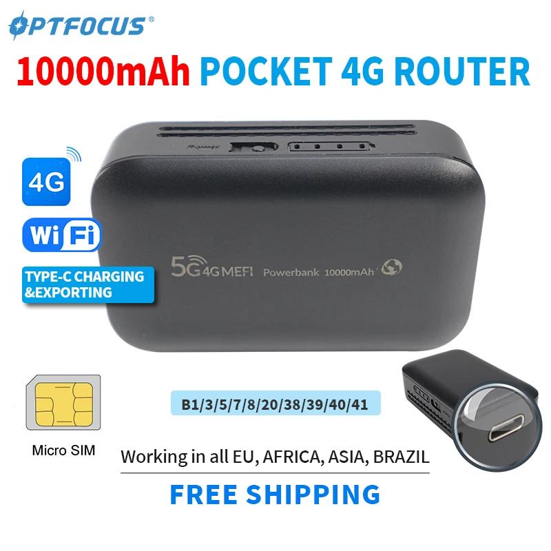 OPTFOCUS 4G LTE ޴    ͸, USB Ÿ 4G SIM ī, 10000Mah MIFI , 4G ̴   ֽ